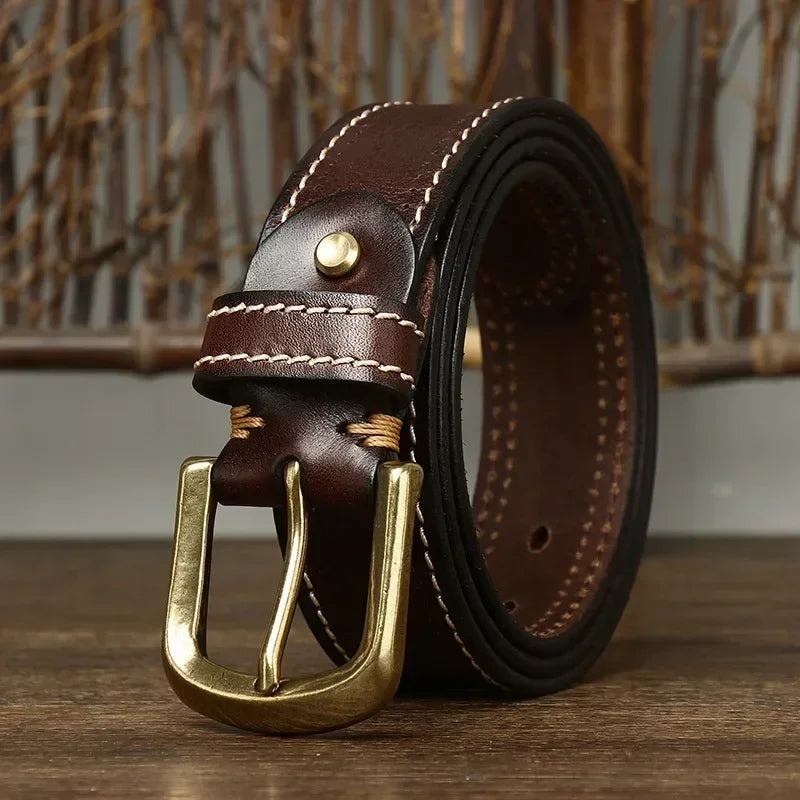 Rivo Brasswork Leather Belt