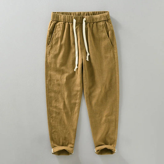 ELASTIC WAIST LINEN PANTS