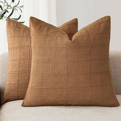 Luneth Linen Check Pillow Cover