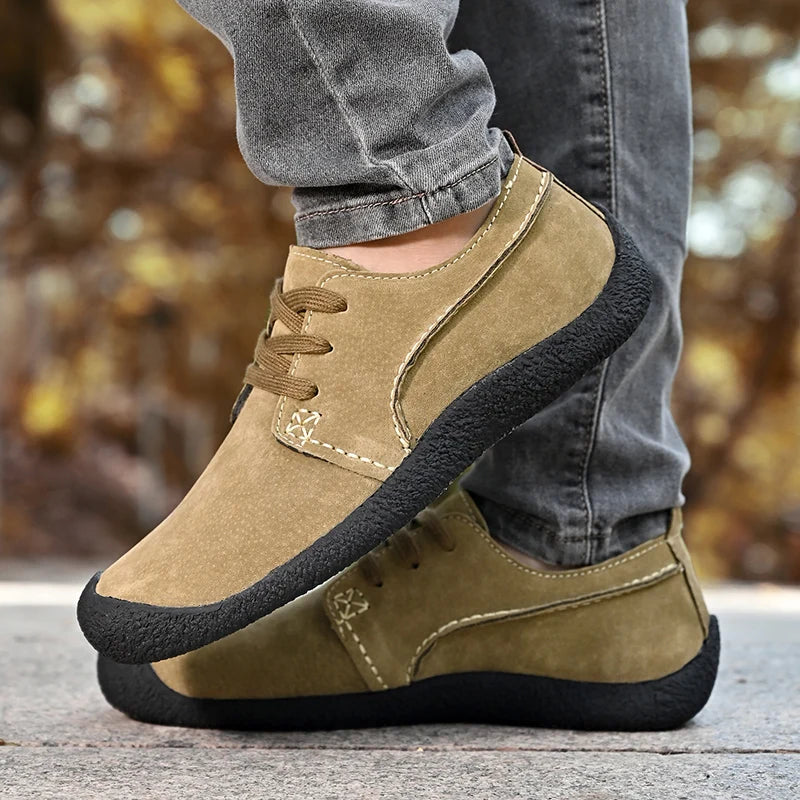 Suede Leather Outdoor Walking Sneakers