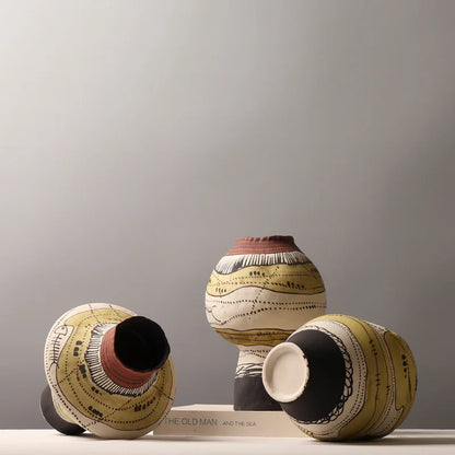 Modern Graffiti Ceramic Flower Vase