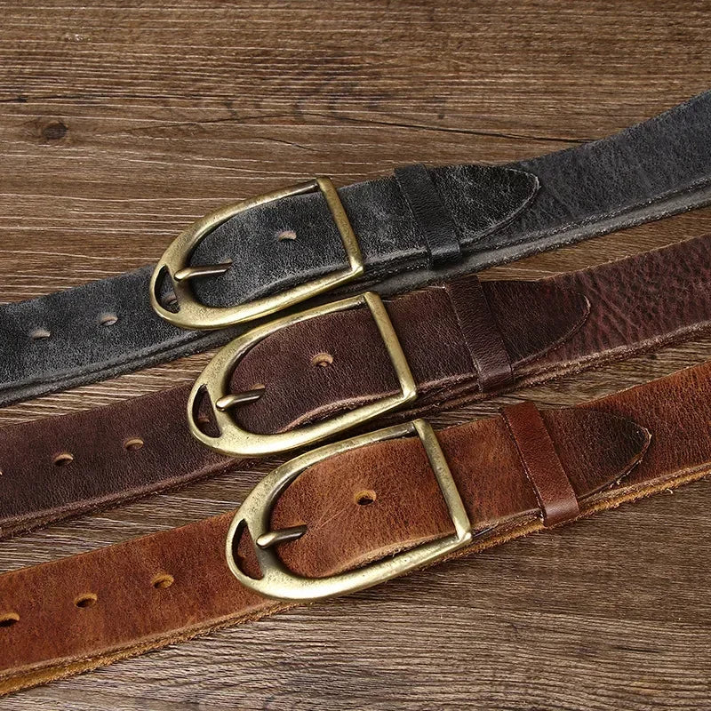 Copper-Crest Genuine Leather Belt