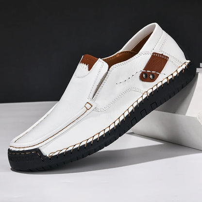 Heritage Stitch Leather Loafers