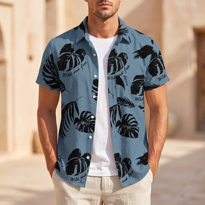 TEXTURED LEAF PATTERN SHIRT