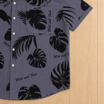 TEXTURED LEAF PATTERN SHIRT