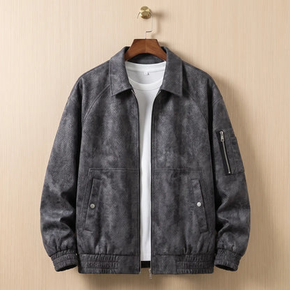 Textured Zip Jacket in Grey