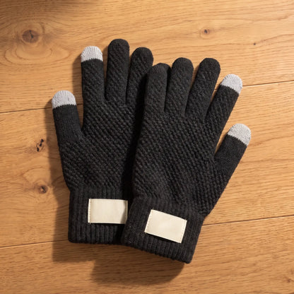 Touchscreen Knit Gloves in Black