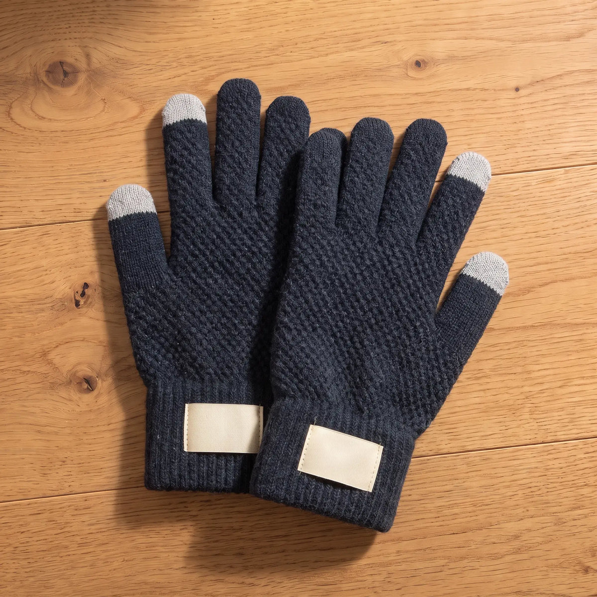 Touchscreen Knit Gloves in Navy Blue