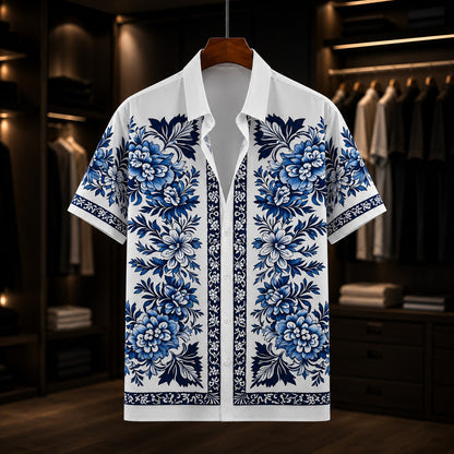 TROPICAL PRINT BEACH SHIRT