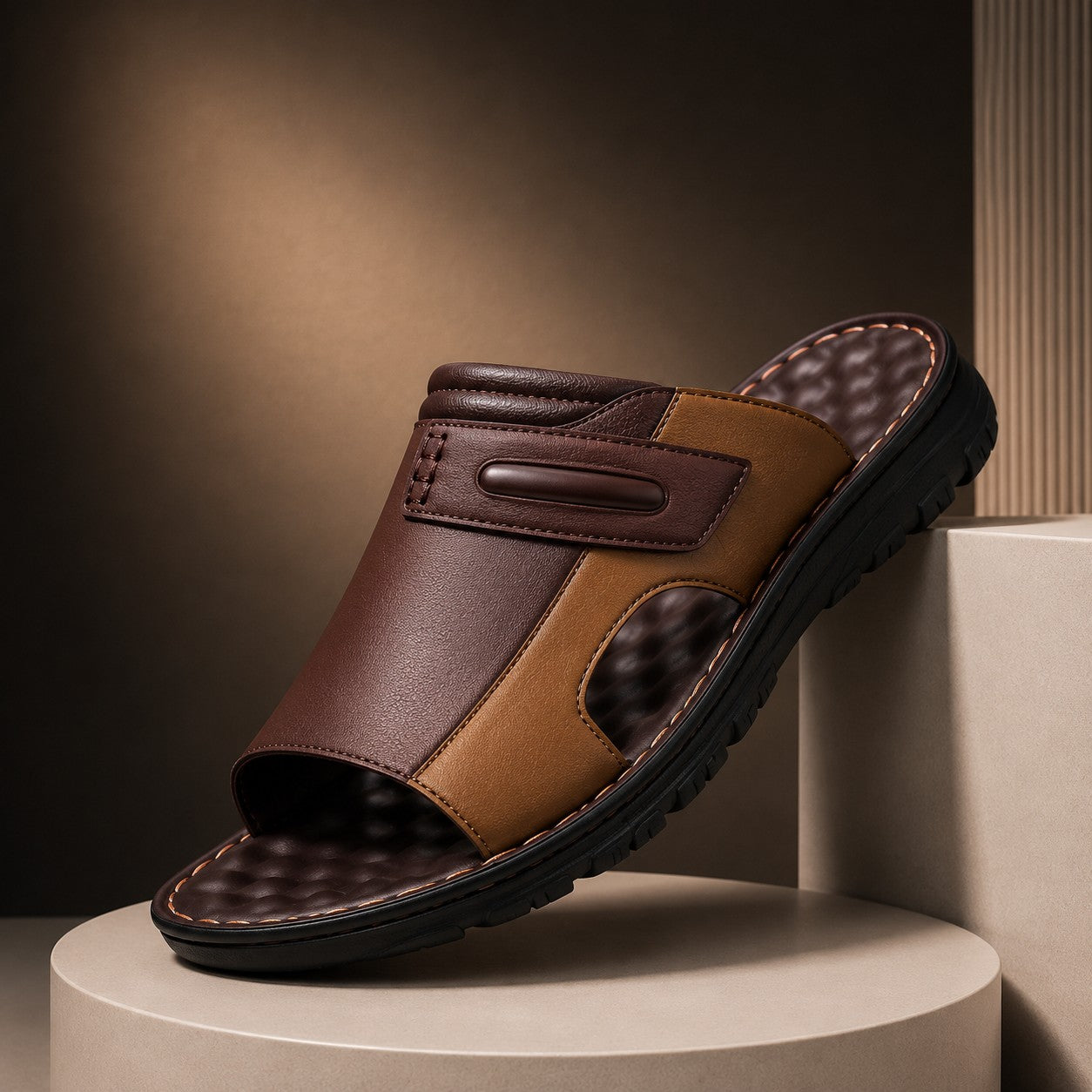 TWO TONE SLIP ON SLIDES
