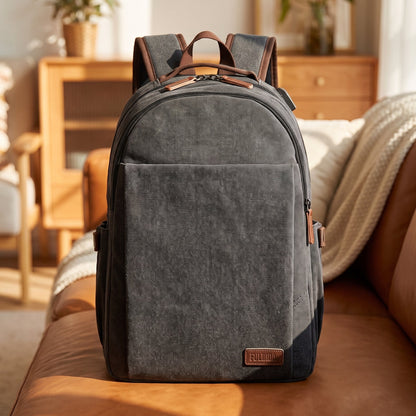 USB CHARGE CANVAS BACKPACK