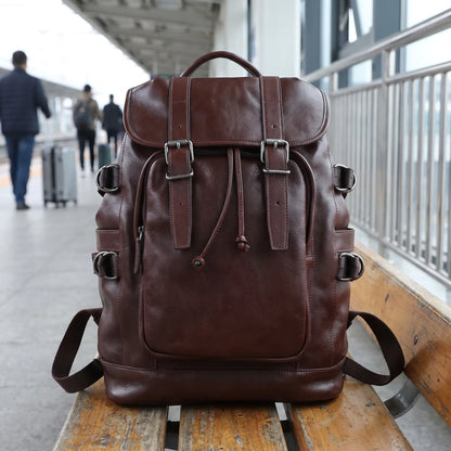 VINTAGE COWHIDE TRAVEL BACKPACK