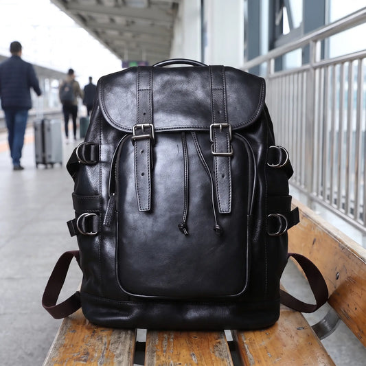 VINTAGE COWHIDE TRAVEL BACKPACK