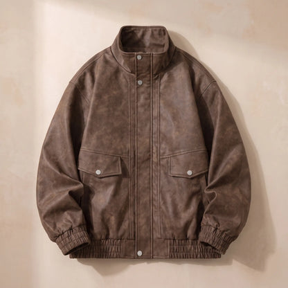 Front view of the snap placket and flap pockets