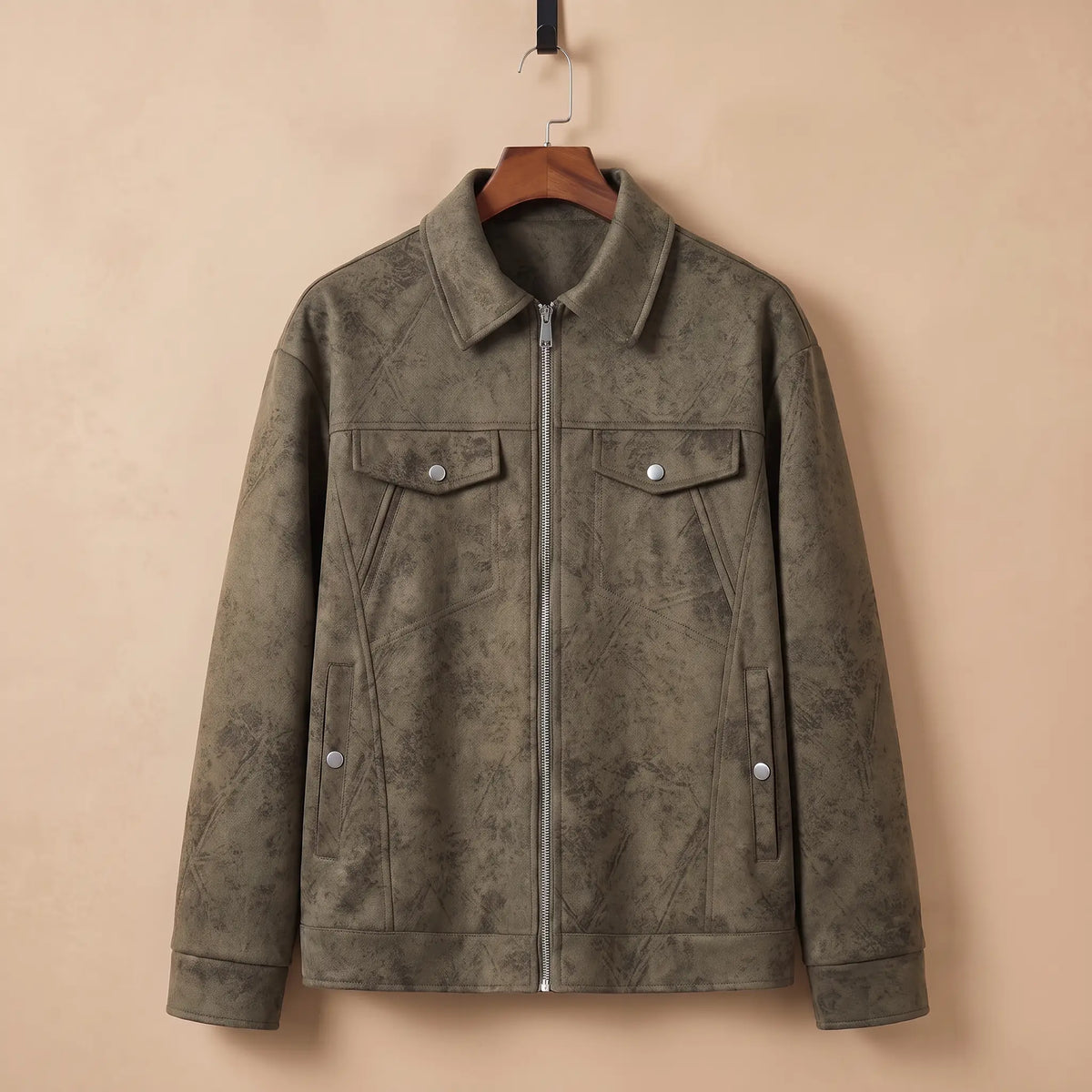 Vintage Wash Jacket in Army Green