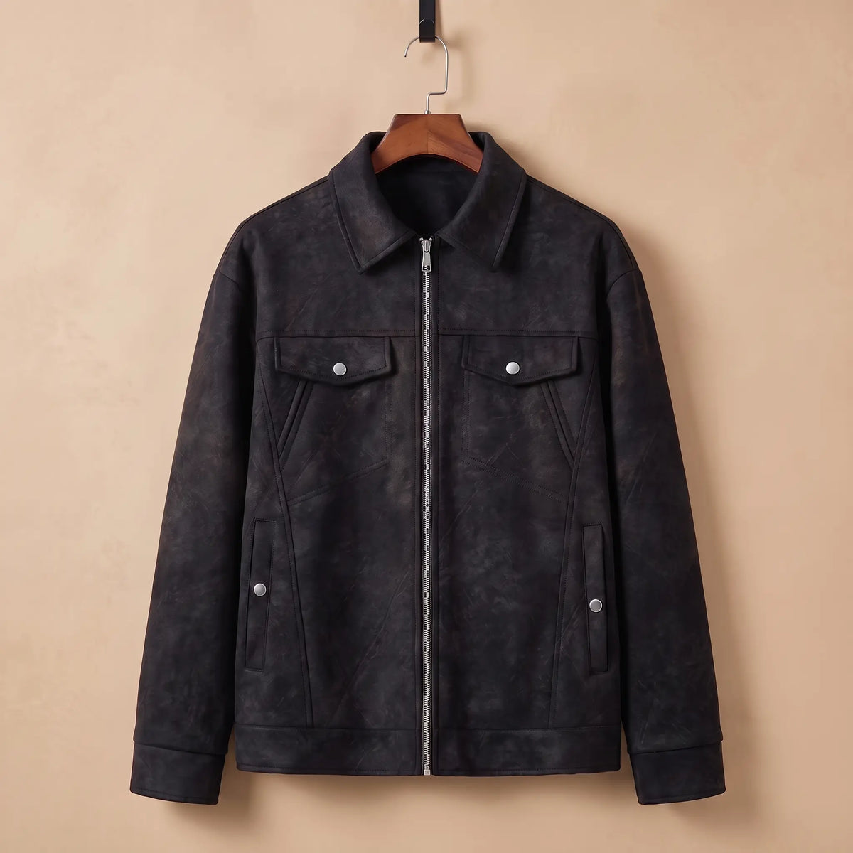 Vintage Wash Jacket in Black