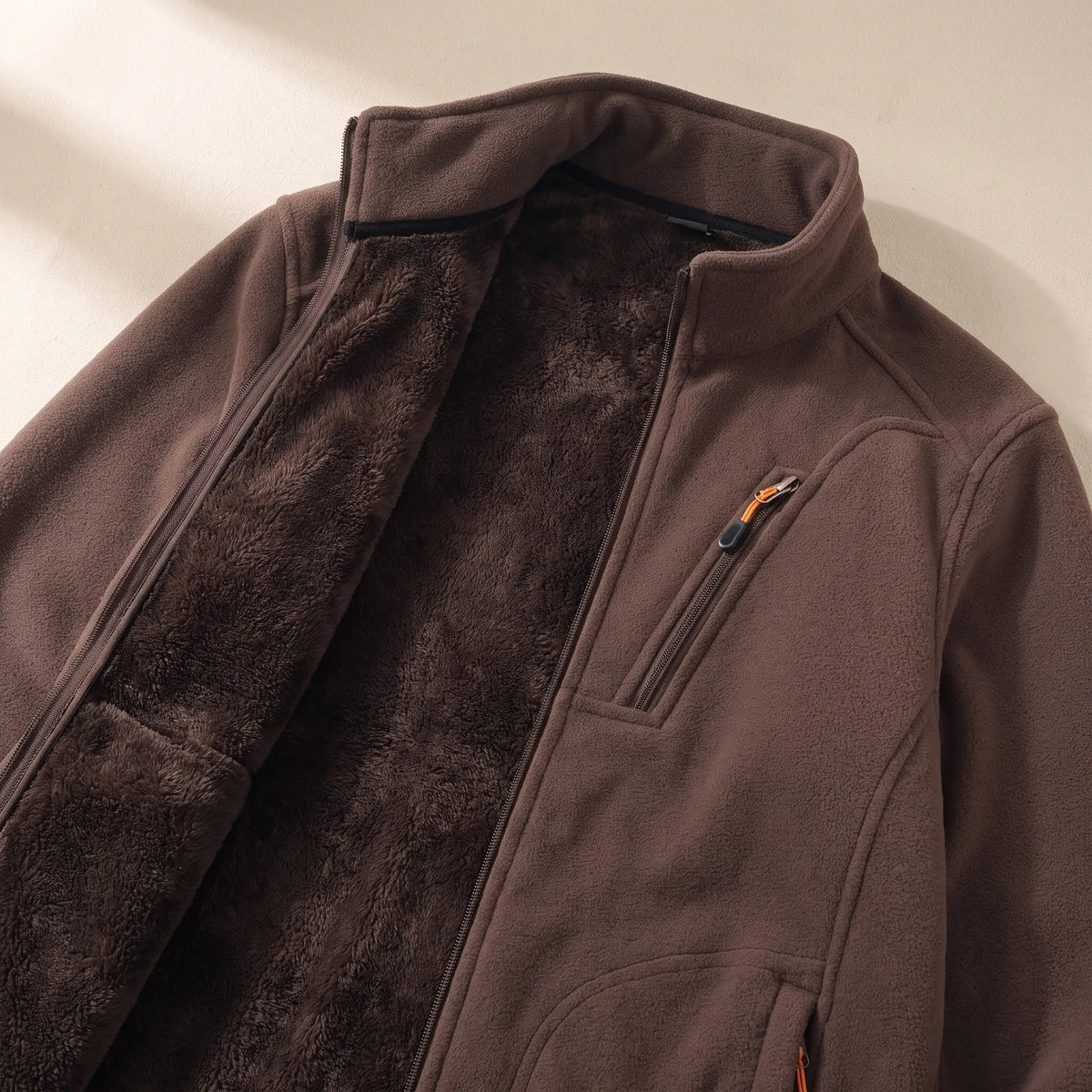 Close up of the WARM LINED FLEECE plush lining
