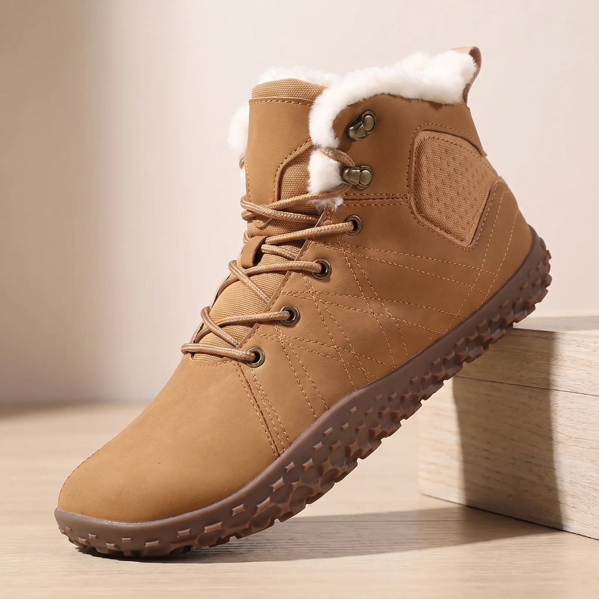 Wide Toe Boots in Tan