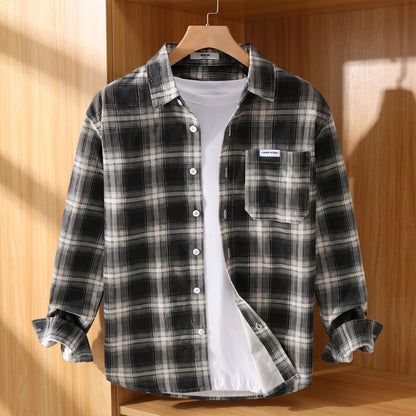 WOVEN CHECK LOOSE SHIRT
