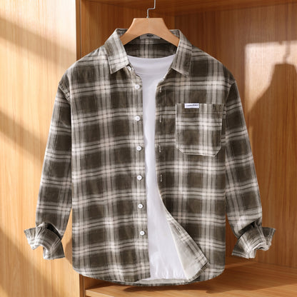 WOVEN CHECK LOOSE SHIRT