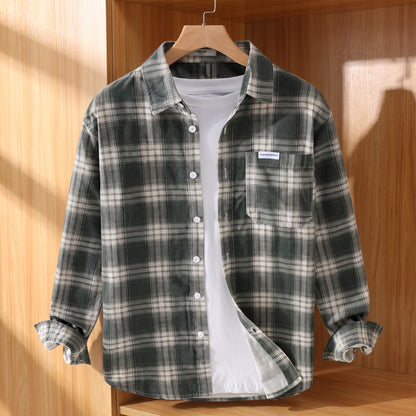 WOVEN CHECK LOOSE SHIRT