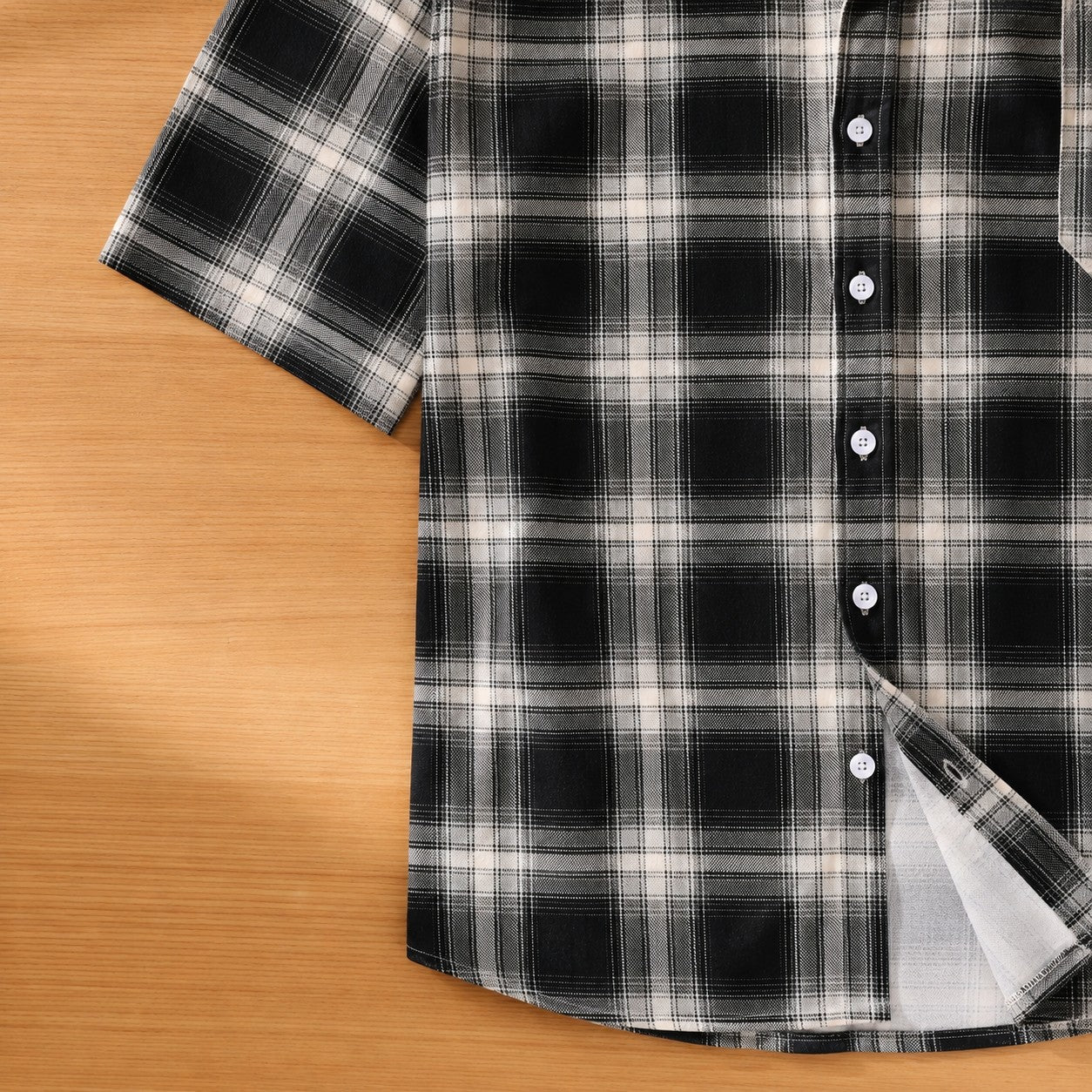 WOVEN CHECK LOOSE SHIRT