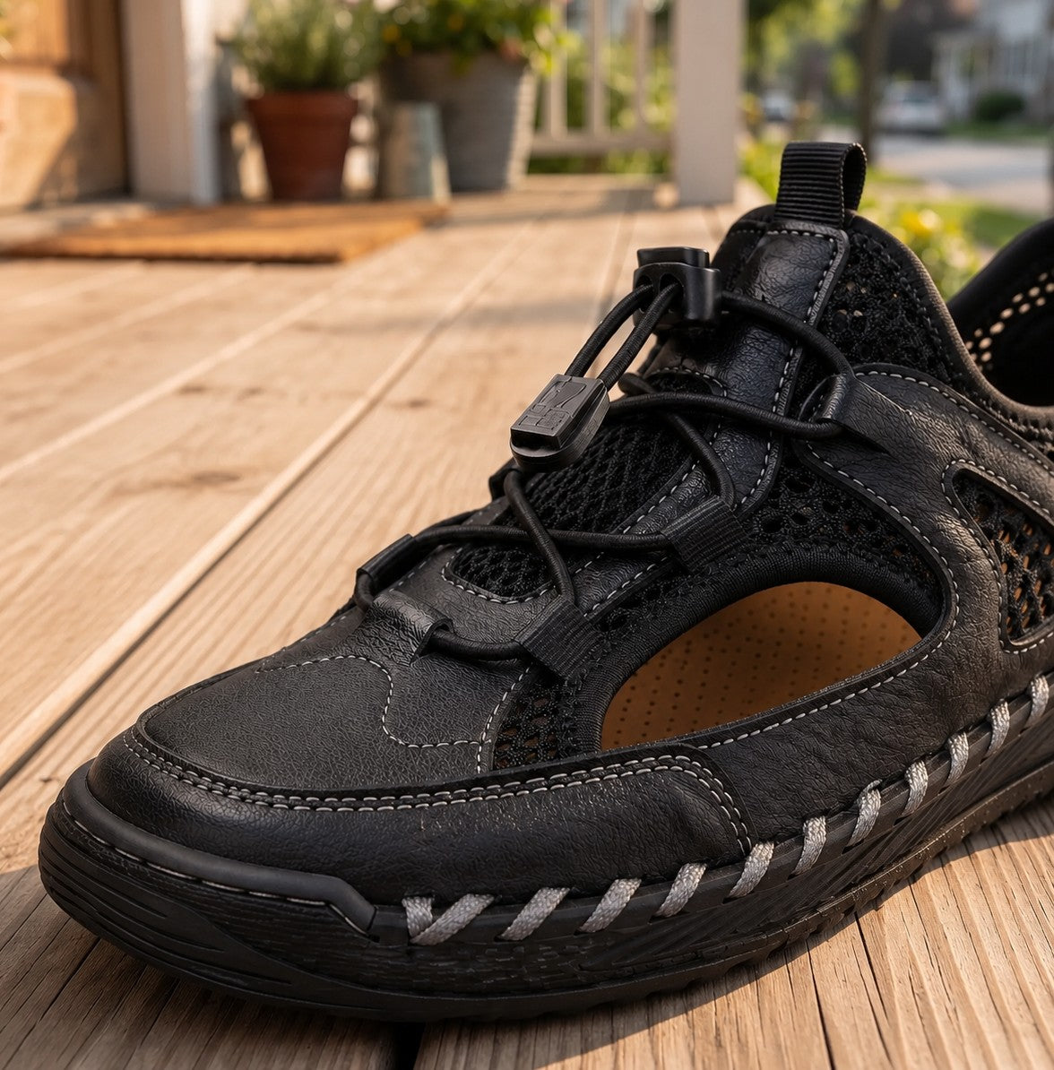 WOVEN STITCH TRAIL SNEAKERS