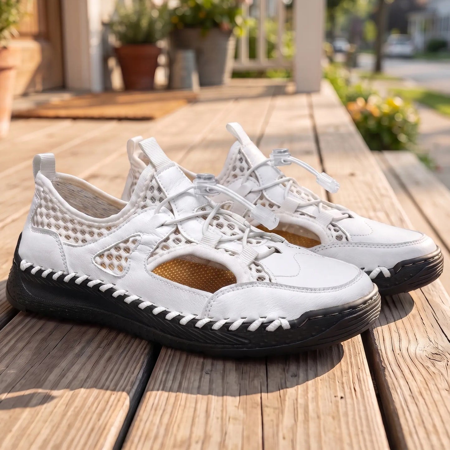 WOVEN STITCH TRAIL SNEAKERS