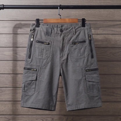 Zip Cargo Shorts in Dark Grey