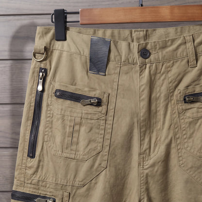 Zip Cargo Shorts waistband with zip pockets and D-ring