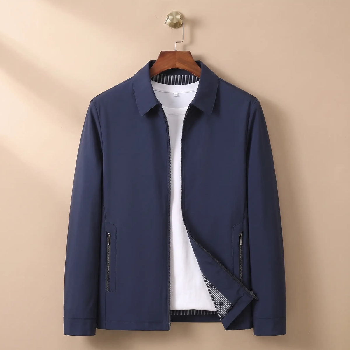 Zip Pocket Jacket in Navy Blue