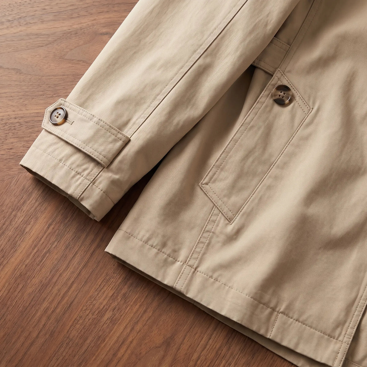 Cuff, hem and pocket detail