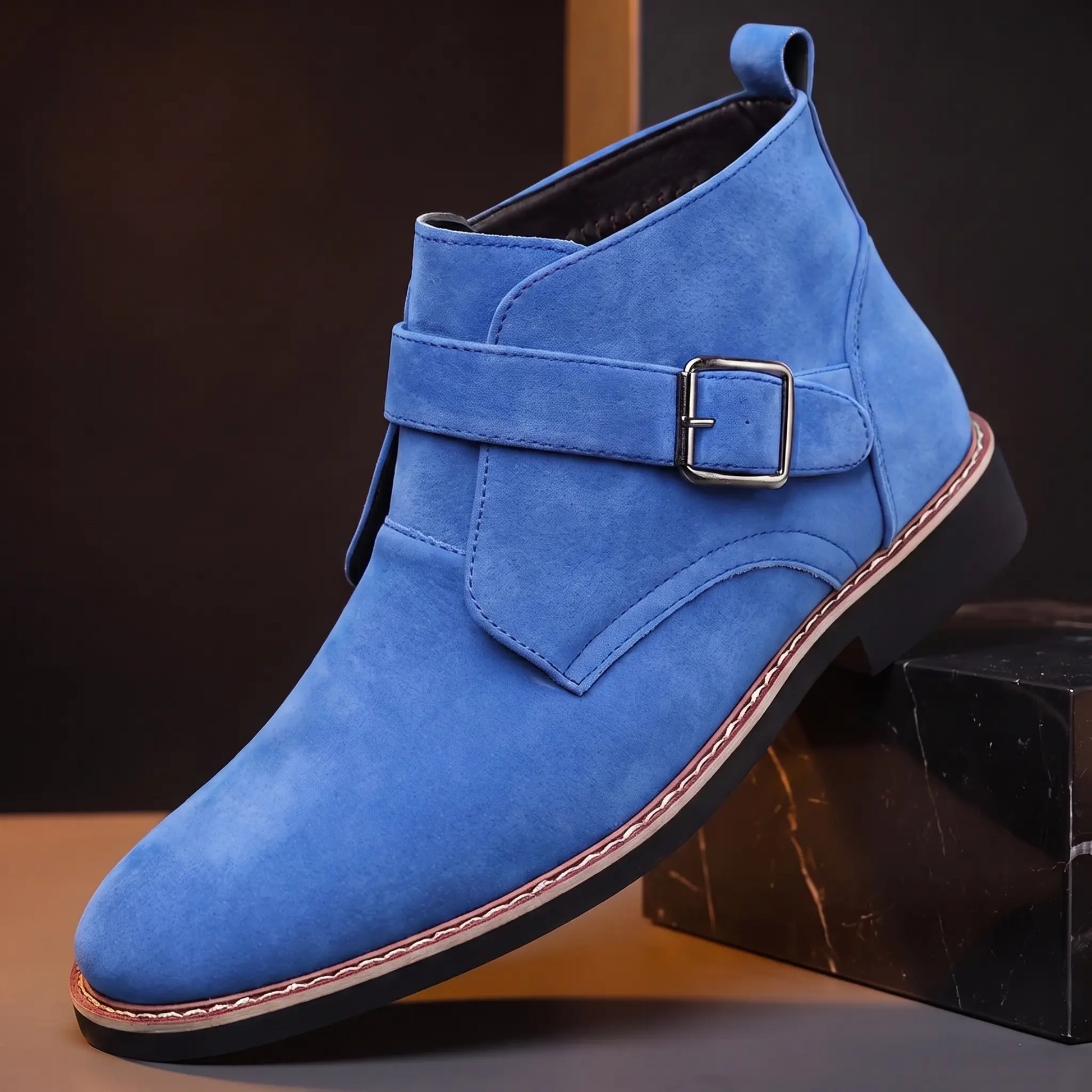 Ankle Buckle Boots Blue