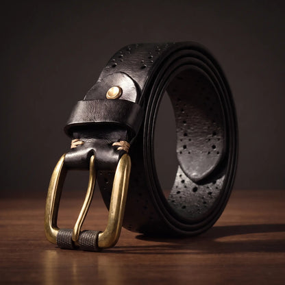 Antique brass belt black