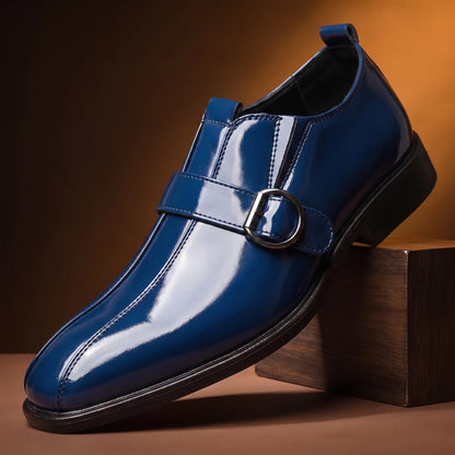 Glossy Formal Loafers - Blue