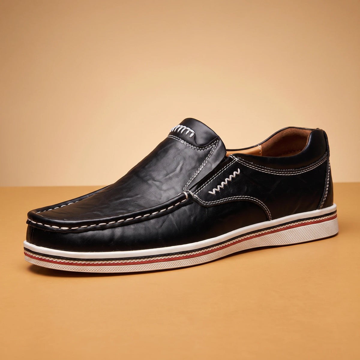 Stitched Moccasin Loafers - side detail