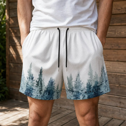 Men's Classic Fitness Shorts in Green forest print