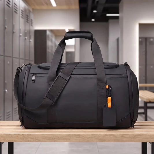 Sports travel gym duffel bag in black