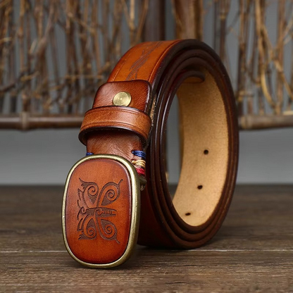 SMOOTH BUCKLE LEATHER BELT