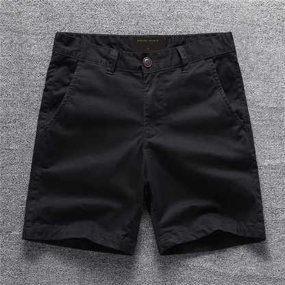 FLAT FRONT CHINO SHORTS