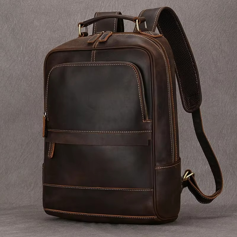 EMBOSSED LEATHER BACKPACK