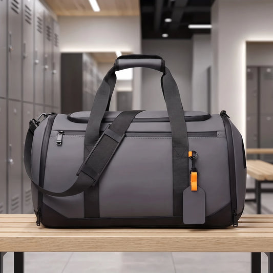 Sports travel gym duffel bag in gray