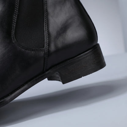 SMOOTH GENTLEMAN BOOTS black Chelsea boot heel and sole close-up detail