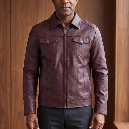 Slim rider jacket in red