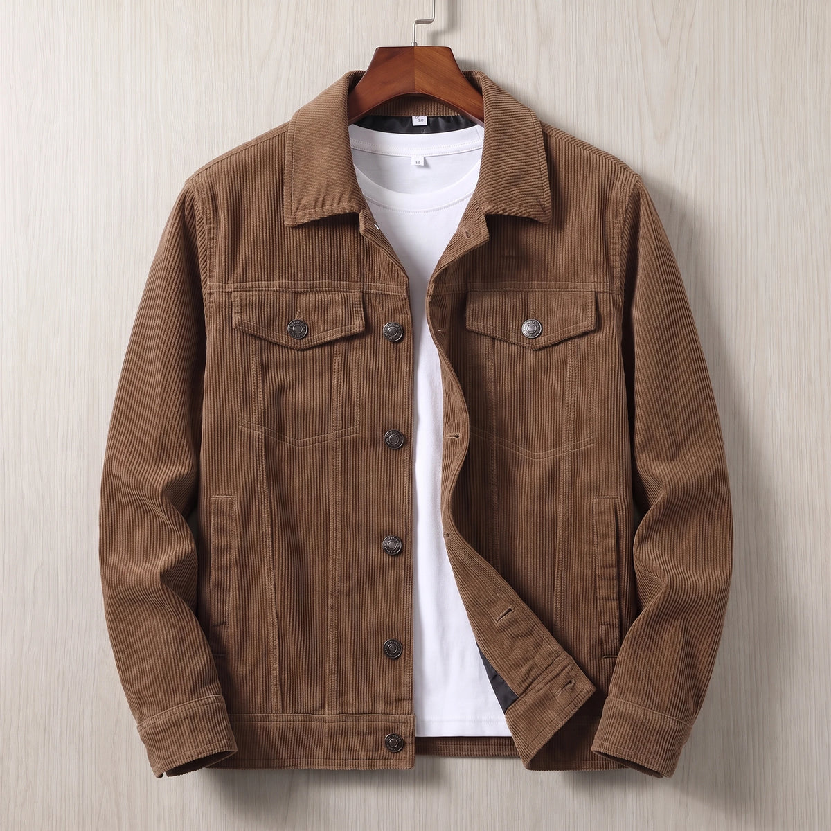Four-Pocket Corduroy Jacket brown trucker jacket