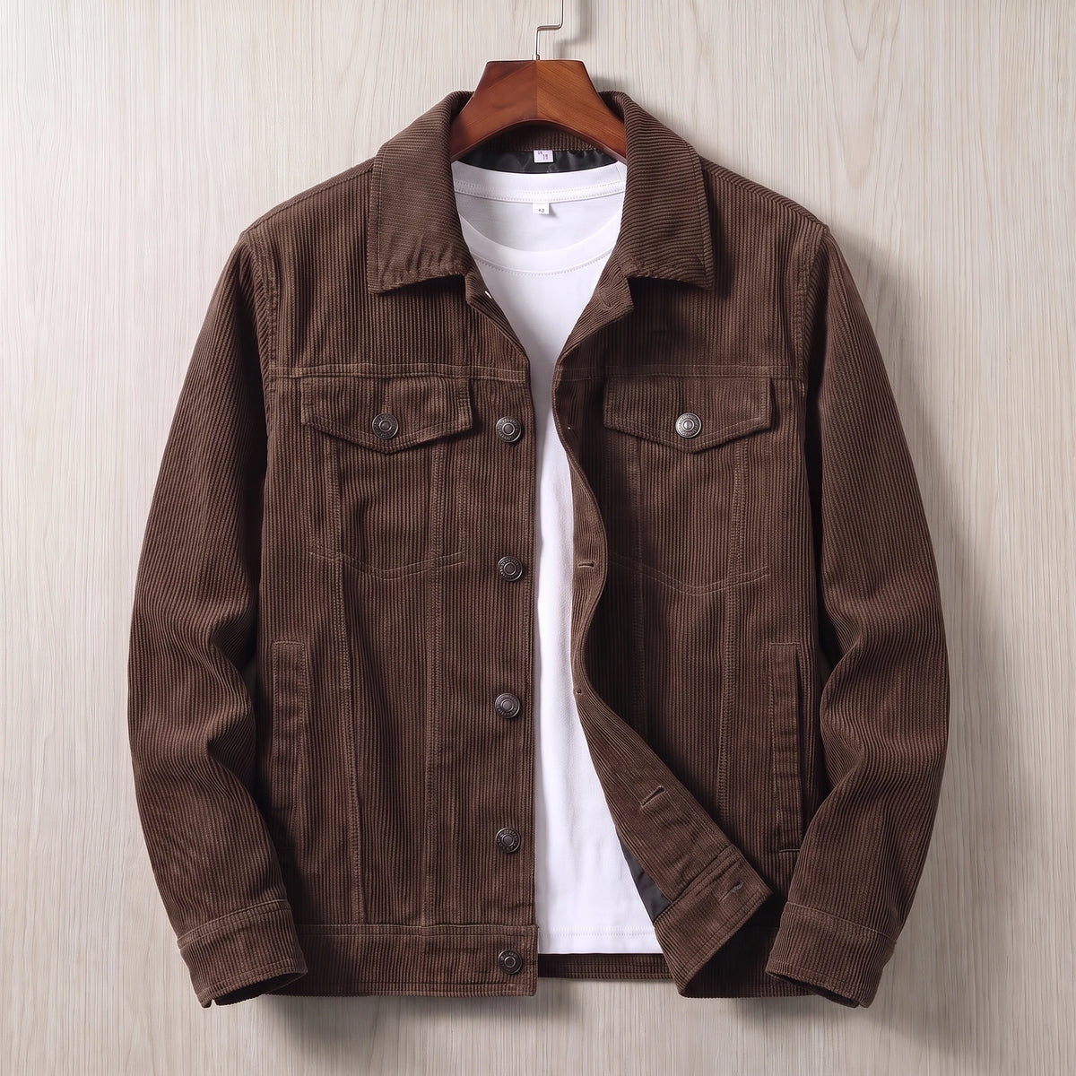 Four-Pocket Corduroy Jacket coffee trucker jacket