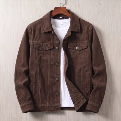 Four-Pocket Corduroy Jacket coffee trucker jacket