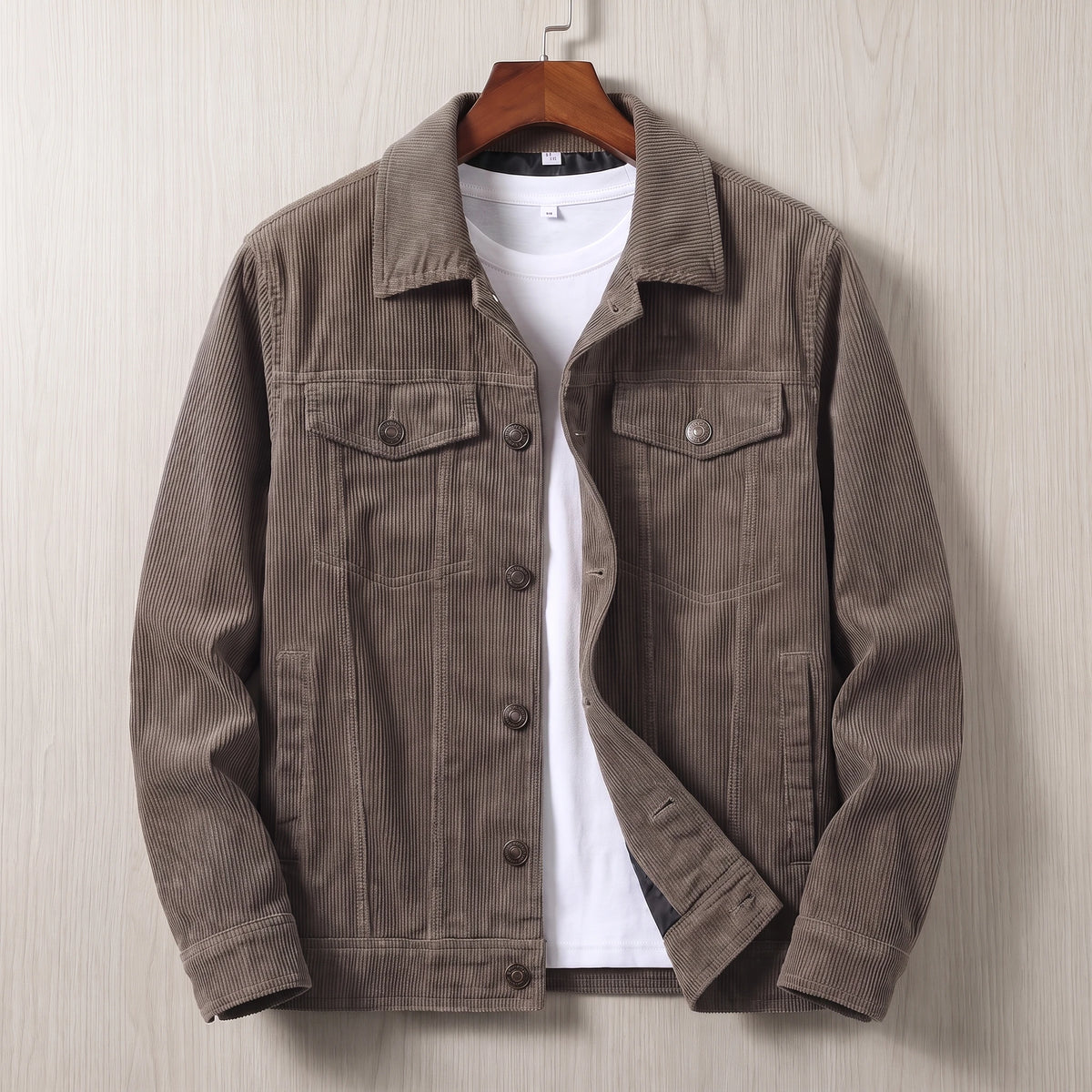Four-Pocket Corduroy Jacket grey trucker jacket