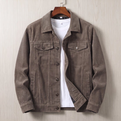 Four-Pocket Corduroy Jacket grey trucker jacket