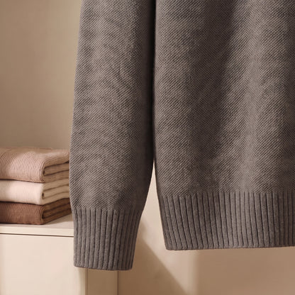 Knit sweater cuff and hem ribbing detail